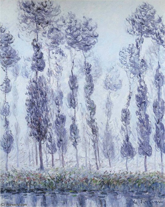 WikiOO.org - Encyclopedia of Fine Arts - Målning, konstverk Gustave Loiseau - Poplars by the Eure River