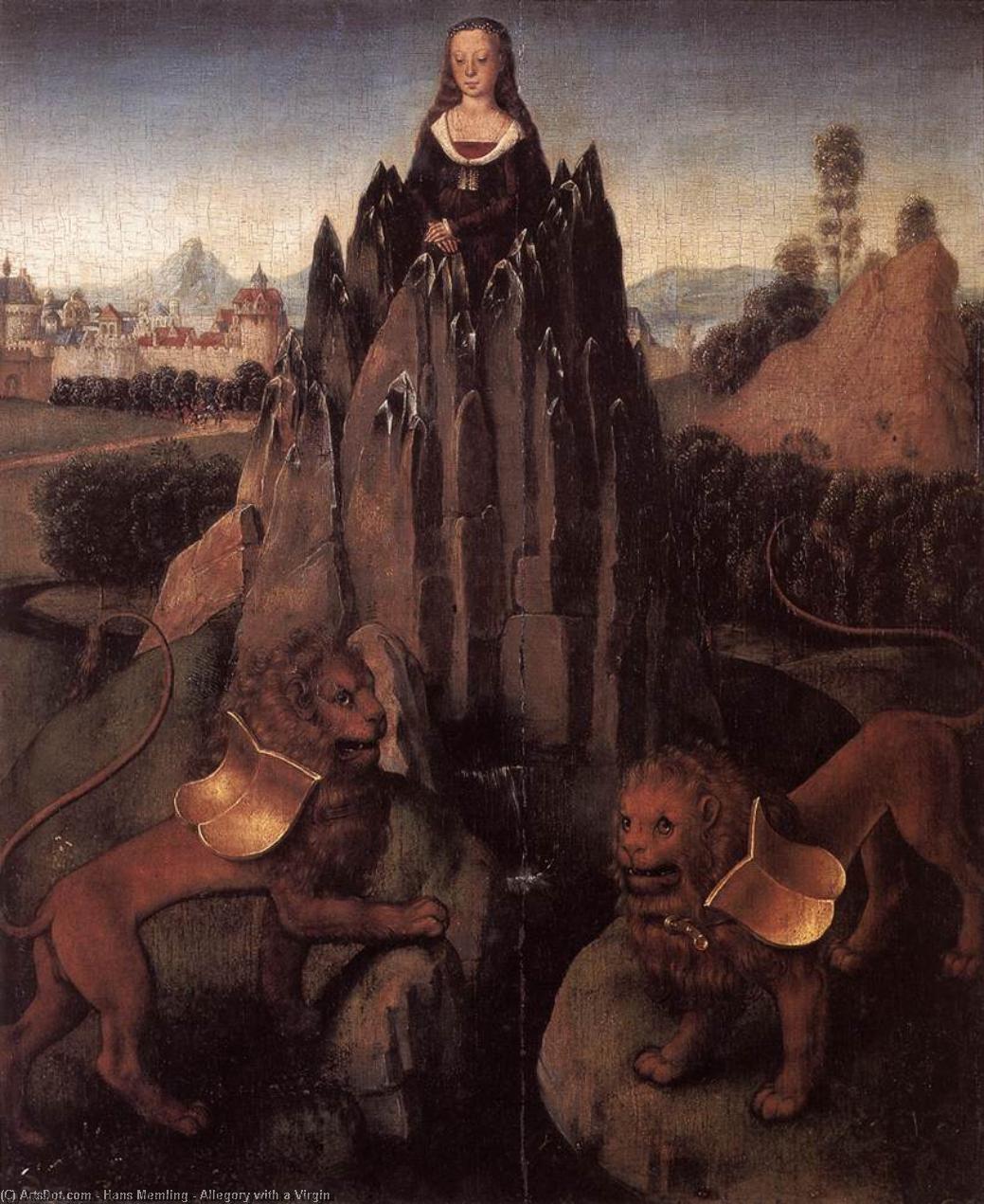 WikiOO.org - Encyclopedia of Fine Arts - Schilderen, Artwork Hans Memling - Allegory with a Virgin