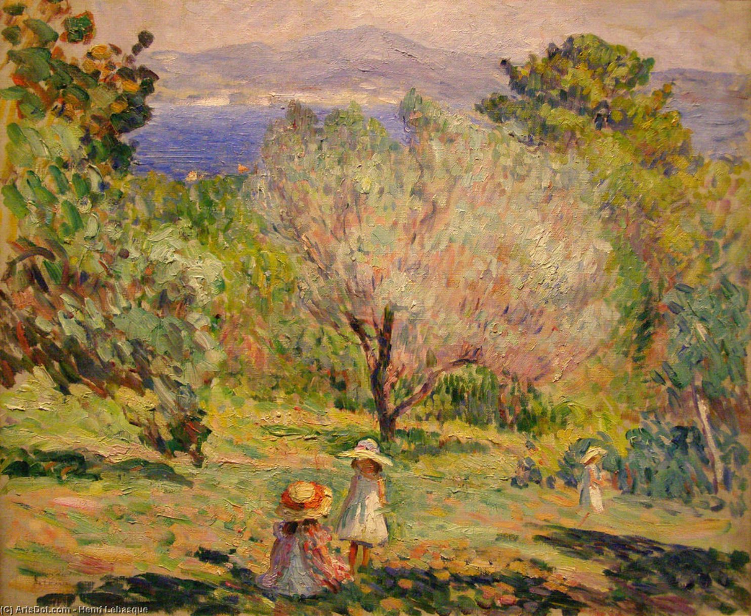 Wikioo.org - The Encyclopedia of Fine Arts - Painting, Artwork by Henri Lebasque - Nono and Madame Lebasque in the Garden