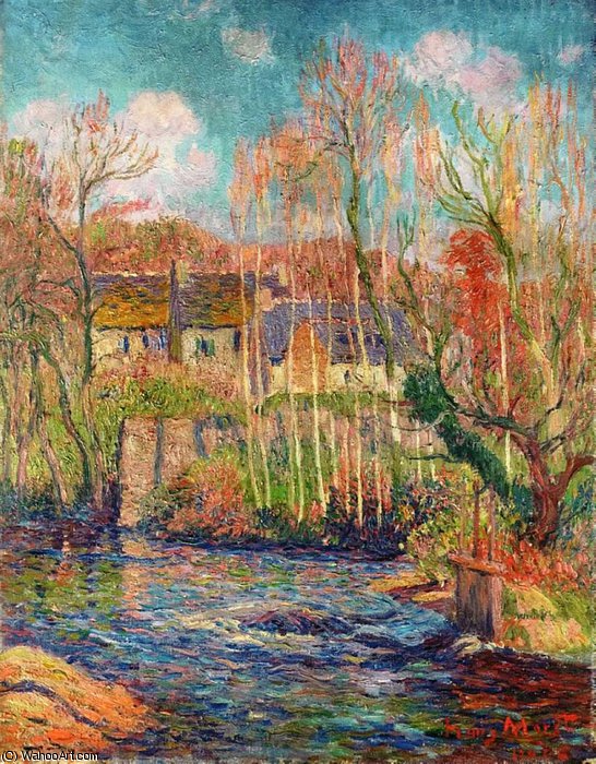 Wikioo.org - The Encyclopedia of Fine Arts - Painting, Artwork by Henri Moret - Spring at Pont Aven