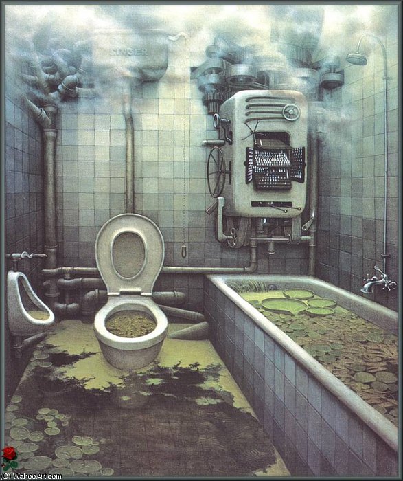 Wikioo.org - The Encyclopedia of Fine Arts - Painting, Artwork by Jacek Yerka - back to nature