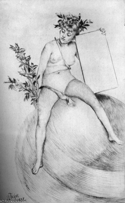 Wikioo.org - The Encyclopedia of Fine Arts - Painting, Artwork by James Jacques Joseph Tissot - Deuxieme frontispiece Assise sur le globe