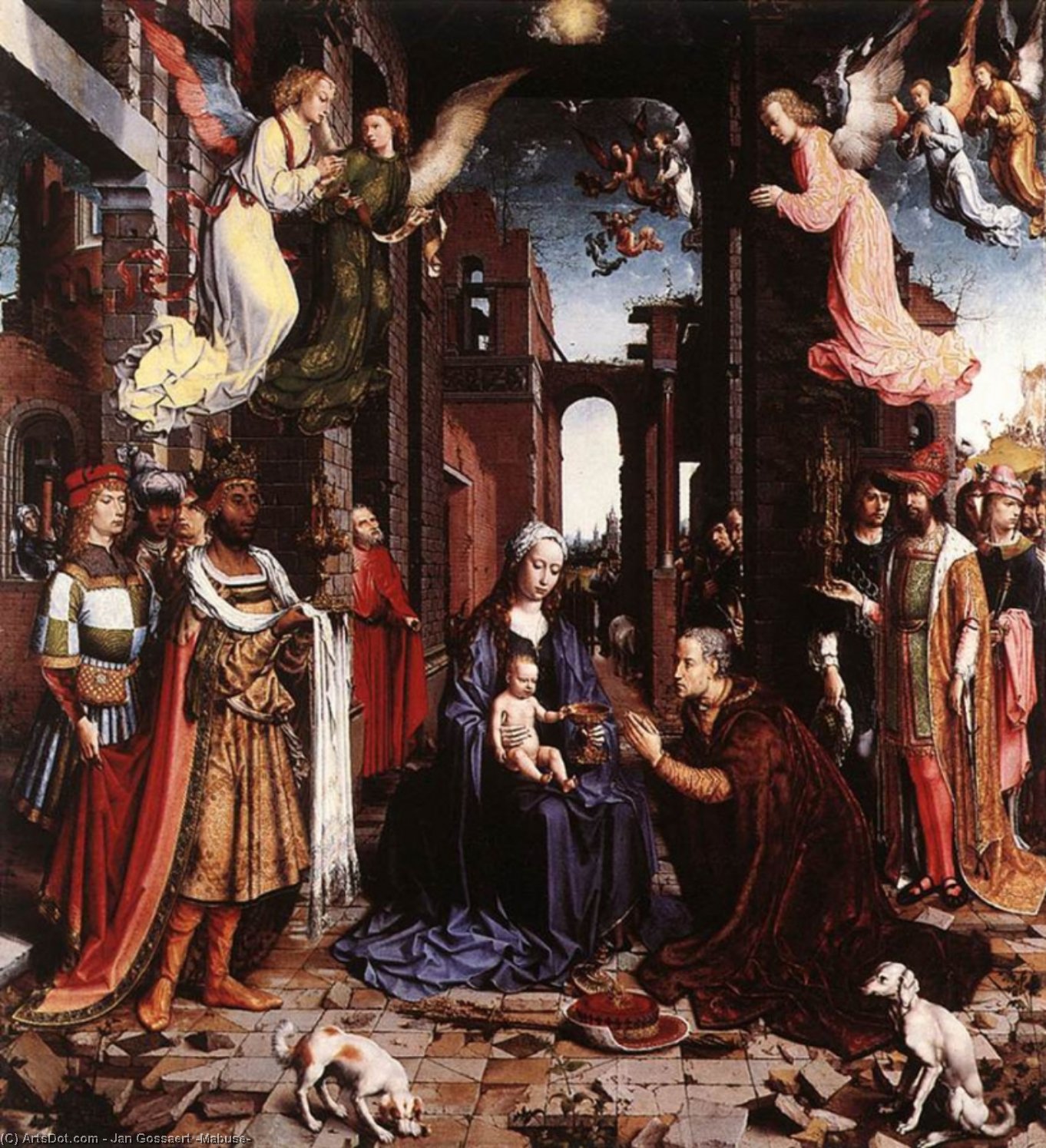 WikiOO.org - Encyclopedia of Fine Arts - Målning, konstverk Jan Gossaert (Mabuse) - The adoration of the Kings