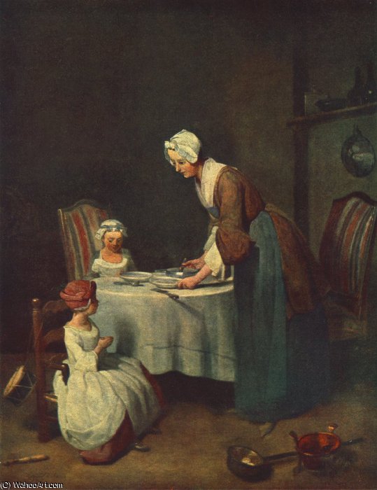 Wikioo.org - Die Enzyklopädie bildender Kunst - Malerei, Kunstwerk von Jean-Baptiste Simeon Chardin - Das Gebet vor mir