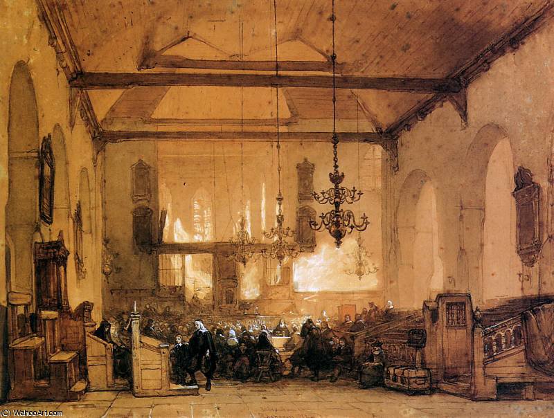 WikiOO.org - Enciklopedija likovnih umjetnosti - Slikarstvo, umjetnička djela Johannes Bosboom - geertekerk in utrecht sun