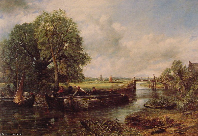 Wikioo.org - The Encyclopedia of Fine Arts - Painting, Artwork by John Constable - A View on the Stour near Dedham