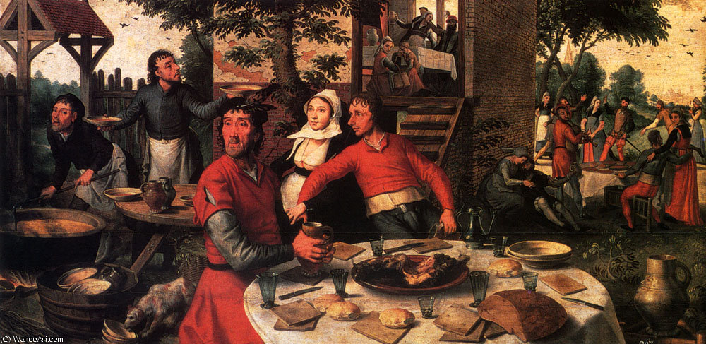 WikiOO.org – 美術百科全書 - 繪畫，作品 Pieter Aertsen - 农夫 盛宴