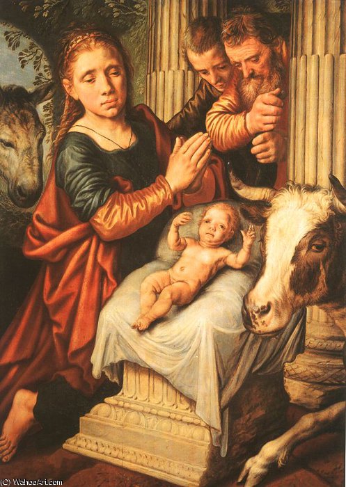Wikioo.org - สารานุกรมวิจิตรศิลป์ - จิตรกรรม Pieter Aertsen - The Adoration of the Shepherds