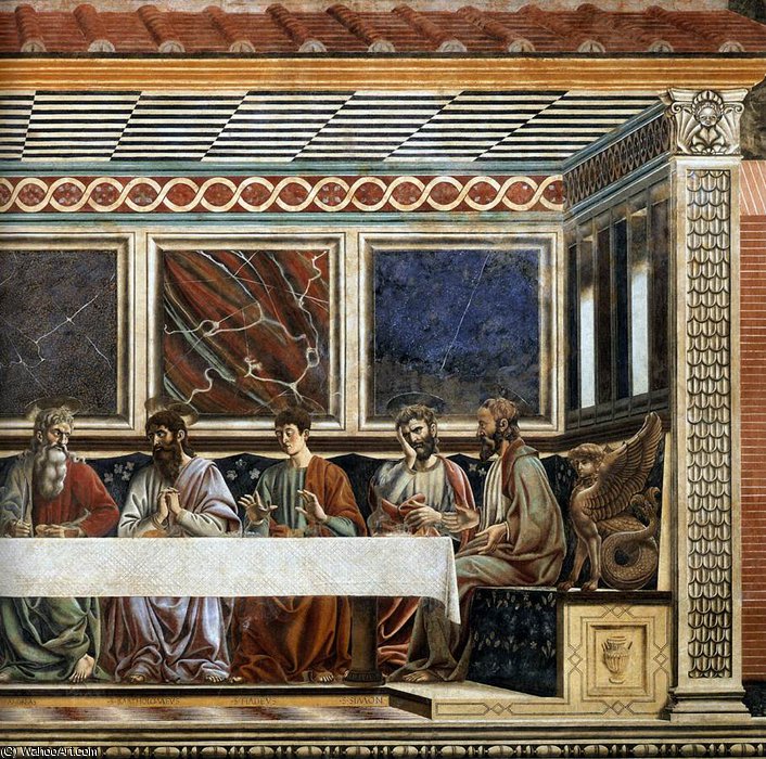 WikiOO.org - Encyclopedia of Fine Arts - Lukisan, Artwork Andrea Del Castagno - last supper (detail)3