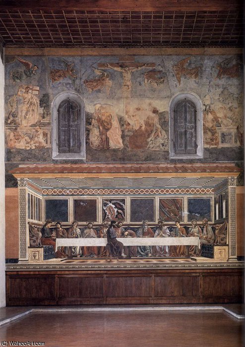 Wikioo.org - The Encyclopedia of Fine Arts - Painting, Artwork by Andrea Del Castagno - Last Supper and Stories of Christ's Passion