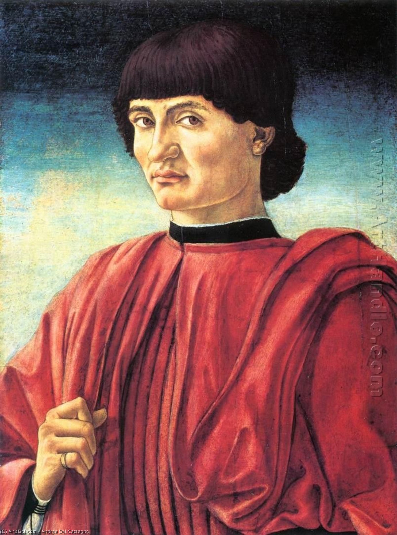 Wikioo.org - The Encyclopedia of Fine Arts - Painting, Artwork by Andrea Del Castagno - Portrait of a Gentleman