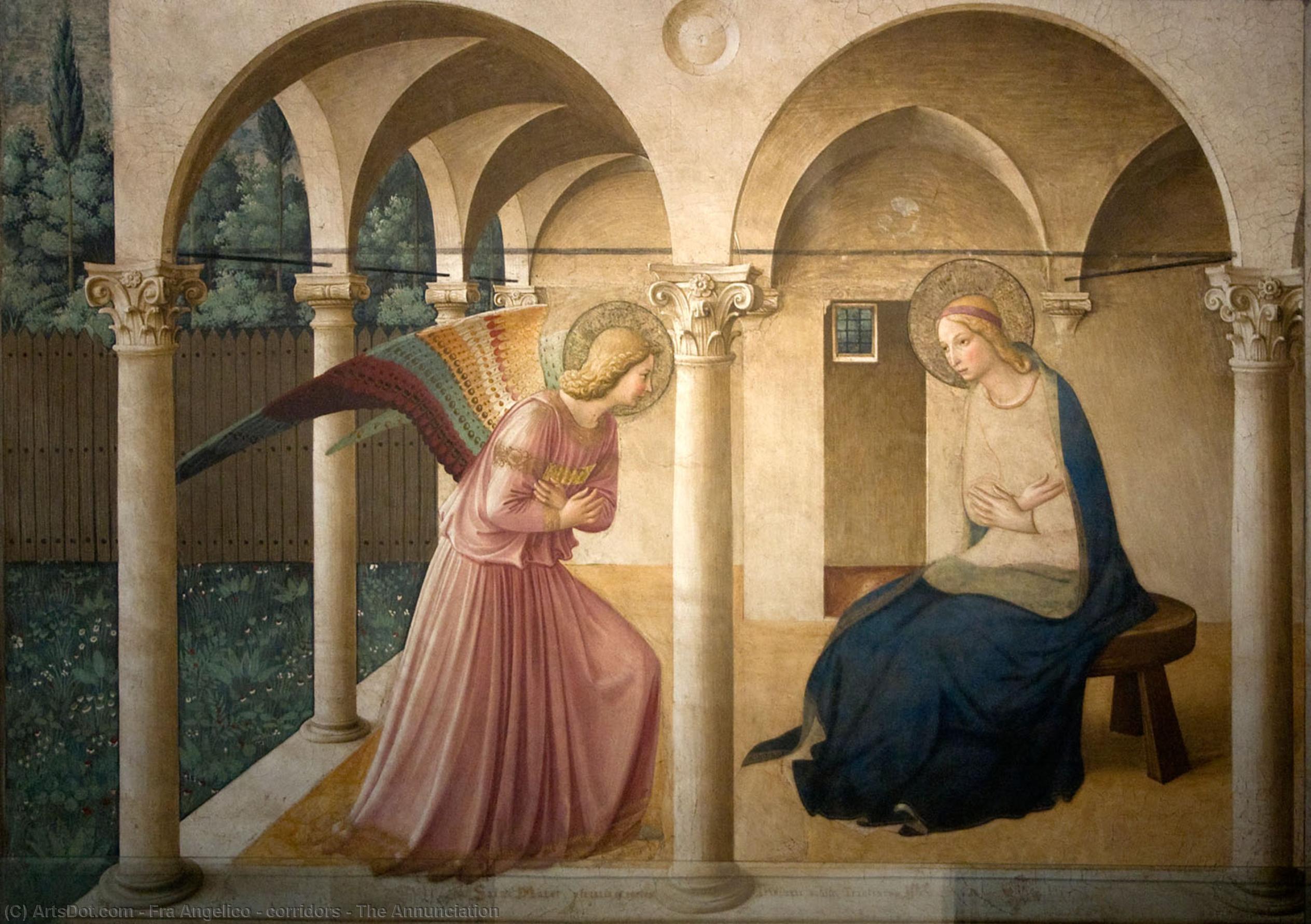 Wikioo.org – L'Enciclopedia delle Belle Arti - Pittura, Opere di Fra Angelico - corridoi -   dopodomani  Annunciazone