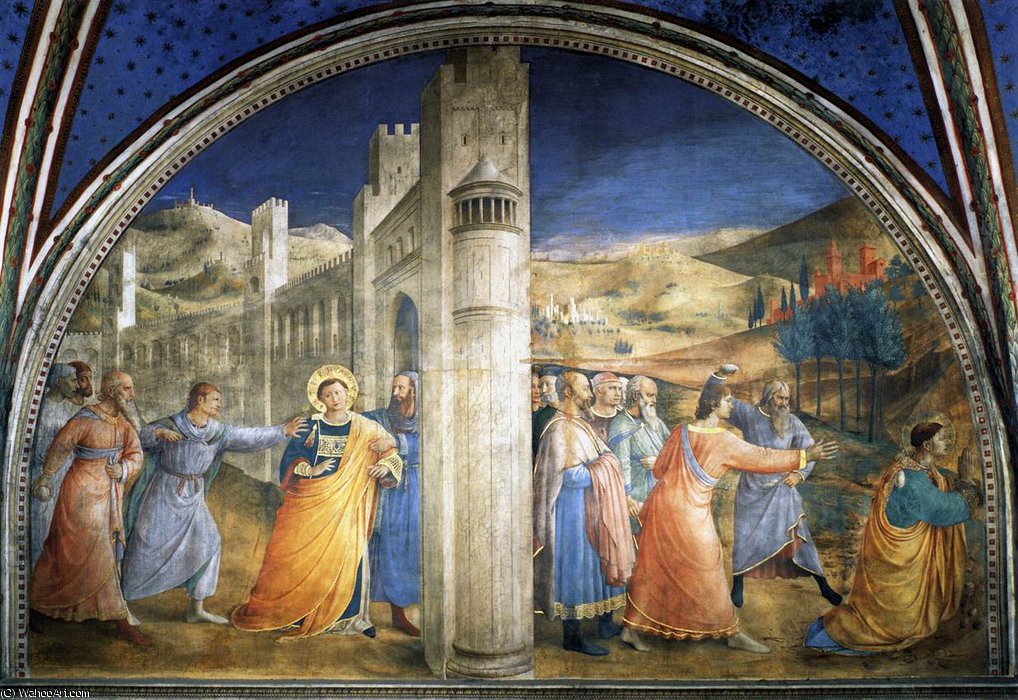 WikiOO.org - Enciclopédia das Belas Artes - Pintura, Arte por Fra Angelico - E,wall - Lunette of the east wall