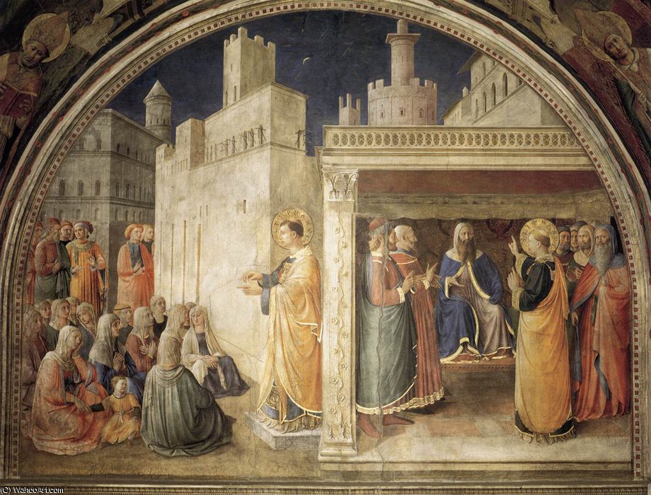 Wikioo.org - The Encyclopedia of Fine Arts - Painting, Artwork by Fra Angelico - N,wall - Lunette of the north wall