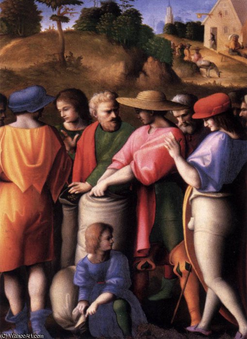 Wikioo.org - The Encyclopedia of Fine Arts - Painting, Artwork by Francesco D'ubertino Verdi (Bacchiacca) - Scenes from the Story of Joseph The Search for the Cup