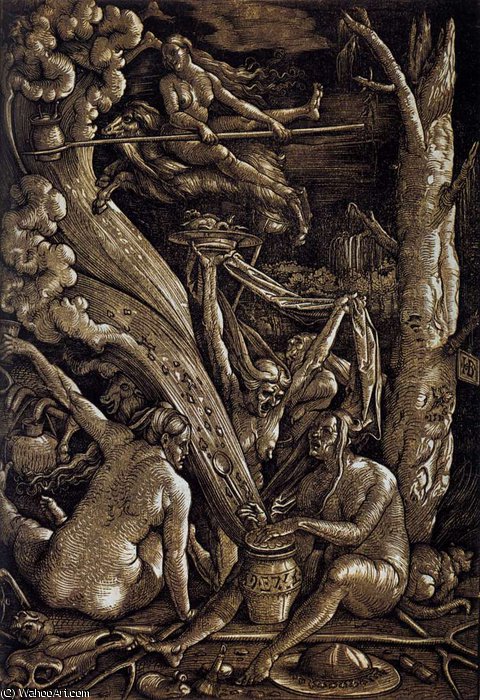 Wikioo.org - The Encyclopedia of Fine Arts - Painting, Artwork by Hans Baldung - Witches Sabbath