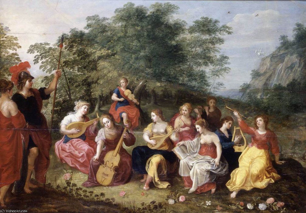 WikiOO.org - Encyclopedia of Fine Arts - Maleri, Artwork Hendrick Van Balen - Apollo and the Nine Muses