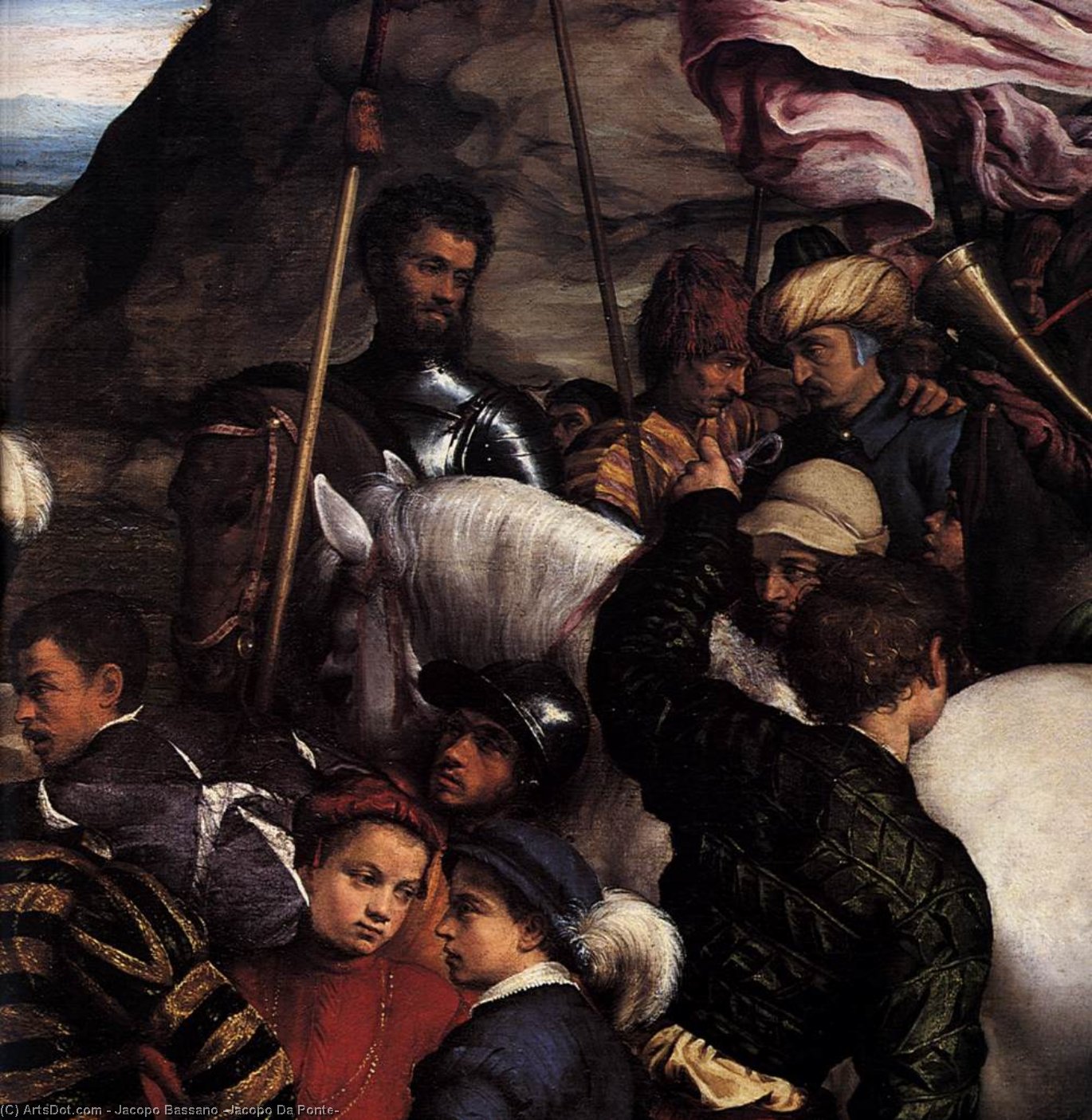 WikiOO.org - 백과 사전 - 회화, 삽화 Jacopo Bassano (Jacopo Da Ponte) - Adoration of the Kings (detail)