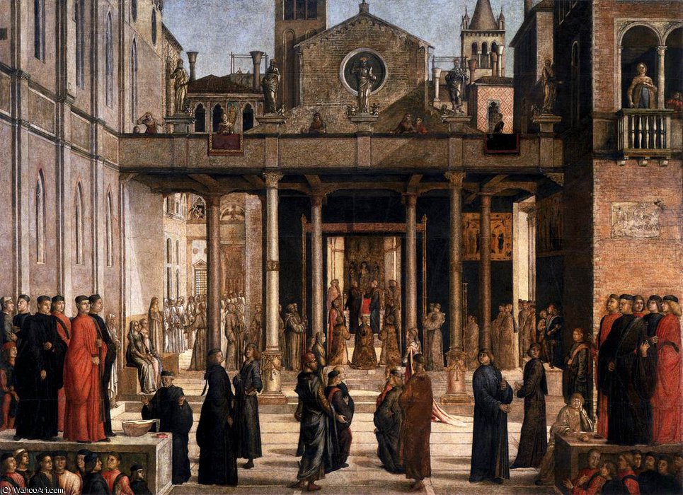 Wikioo.org - The Encyclopedia of Fine Arts - Painting, Artwork by Lazzaro Bastiani - The Relic of the Holy Cross