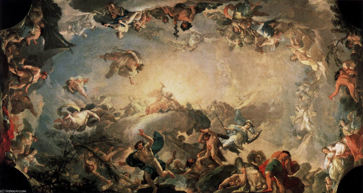 Wikioo.org - The Encyclopedia of Fine Arts - Painting, Artwork by Francisco Bayeu Y Subias - The Fall of the Giants