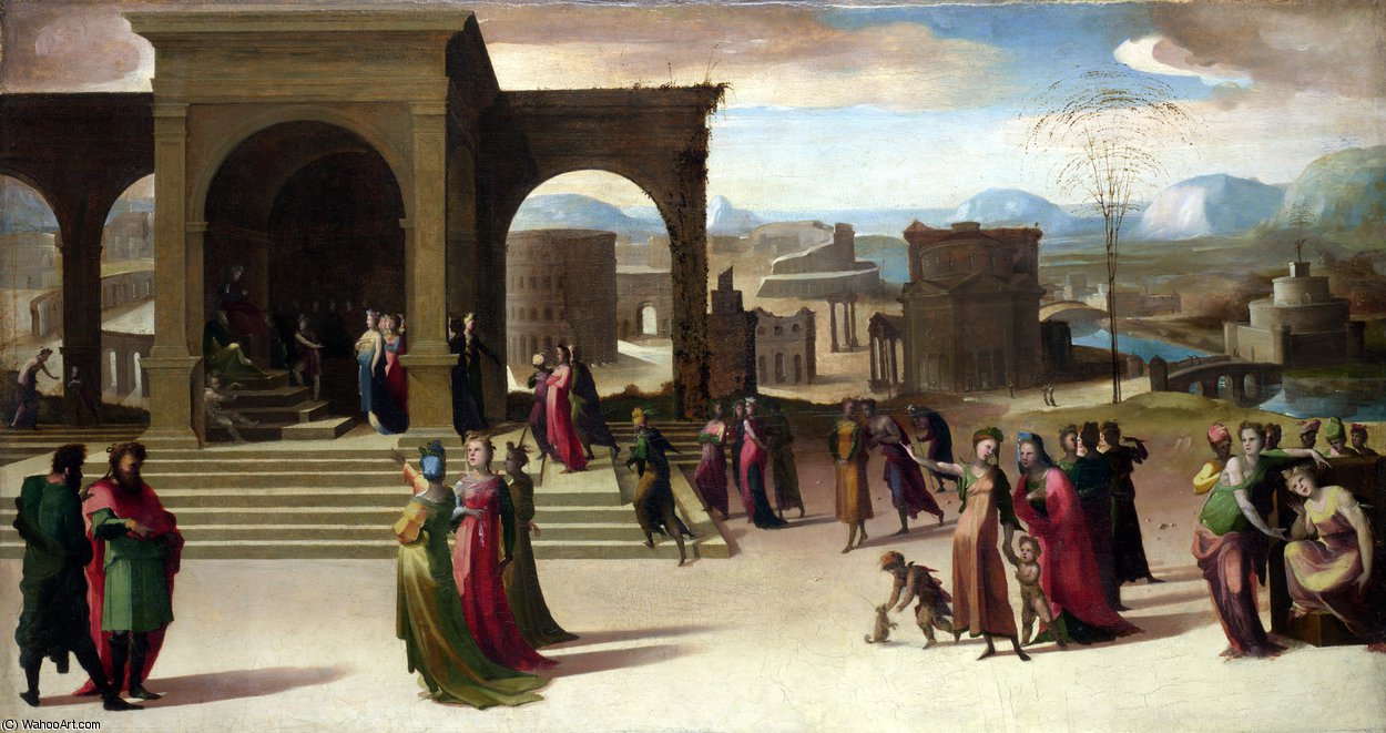 Wikioo.org - The Encyclopedia of Fine Arts - Painting, Artwork by Domenico Di Pace Beccafumi - The Story of Papirius