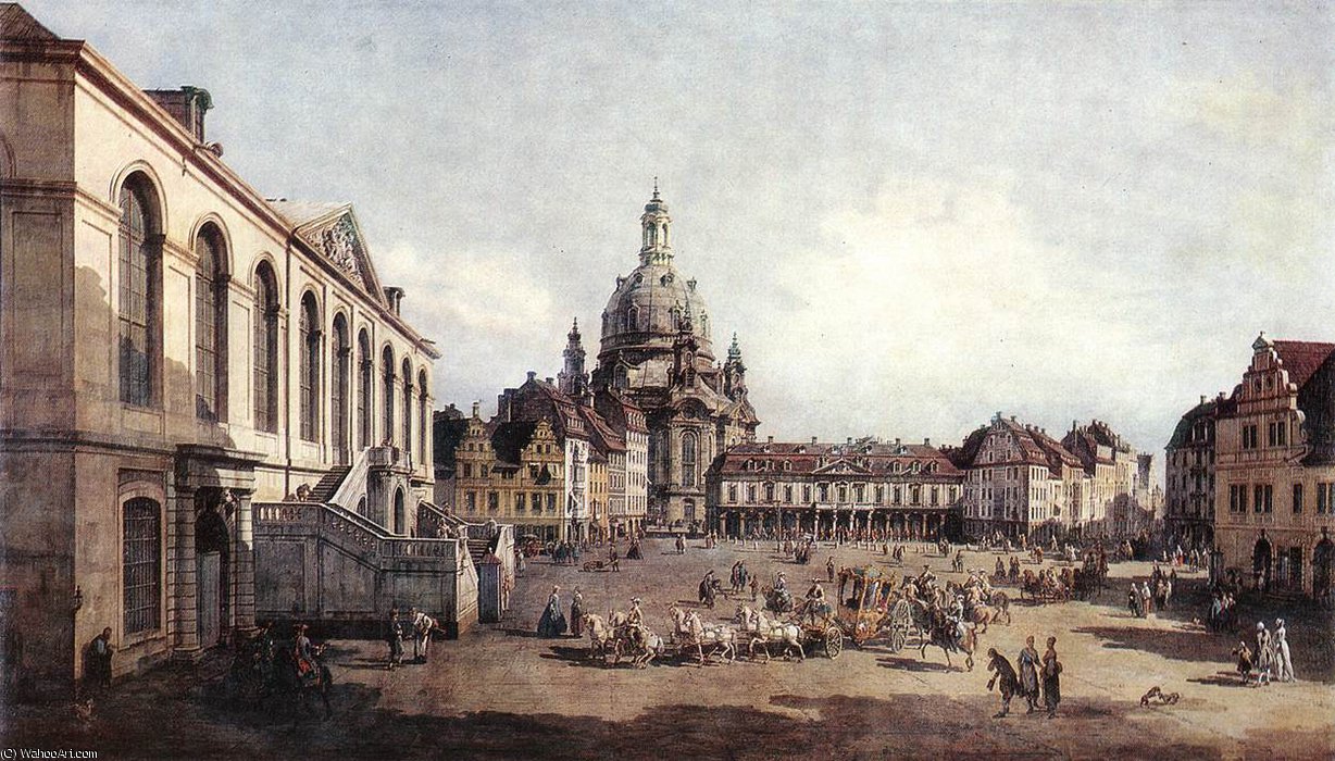 Wikioo.org - Bách khoa toàn thư về mỹ thuật - Vẽ tranh, Tác phẩm nghệ thuật Bernardo Bellotto - Dresden - New Market Square in Dresden from the Jüdenhof