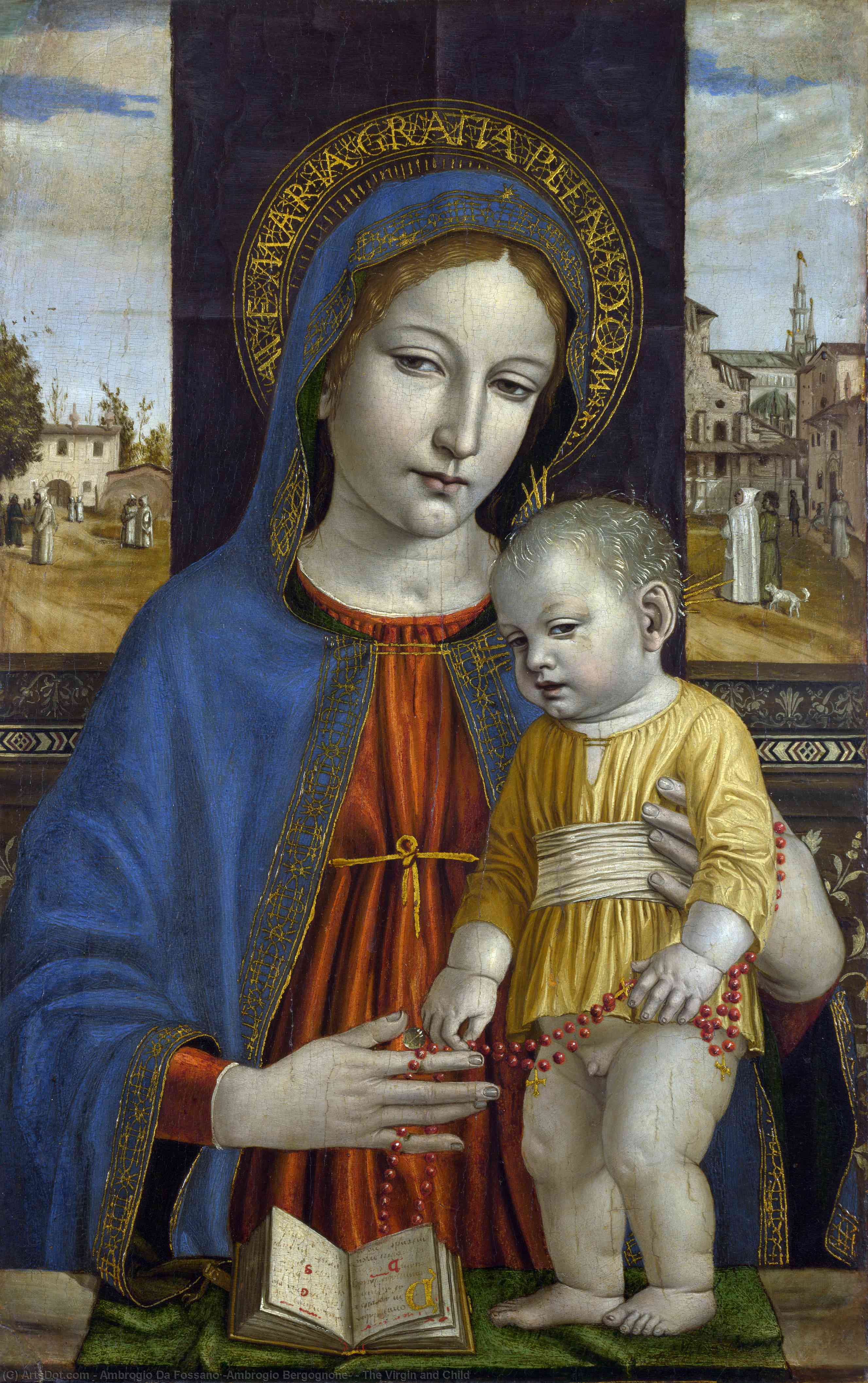 Wikioo.org - The Encyclopedia of Fine Arts - Painting, Artwork by Ambrogio Da Fossano (Ambrogio Bergognone) - The Virgin and Child