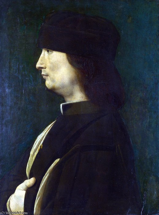WikiOO.org - Εγκυκλοπαίδεια Καλών Τεχνών - Ζωγραφική, έργα τέχνης Giovanni Antonio Boltraffio - A Man in Profile