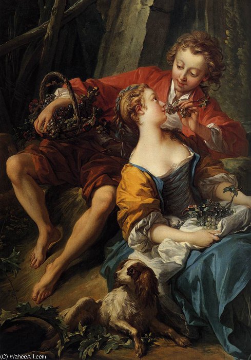 Wikioo.org - The Encyclopedia of Fine Arts - Painting, Artwork by François Boucher - An Autumn Pastoral (detail)