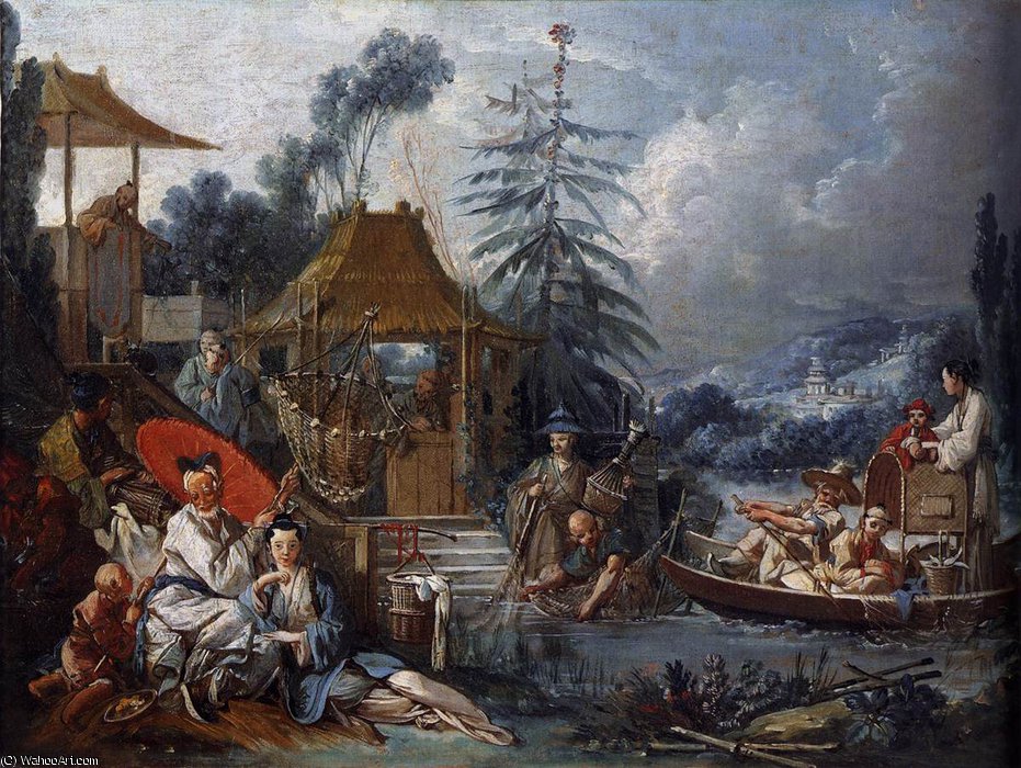 Wikioo.org - The Encyclopedia of Fine Arts - Painting, Artwork by François Boucher - La Pêche chinoise