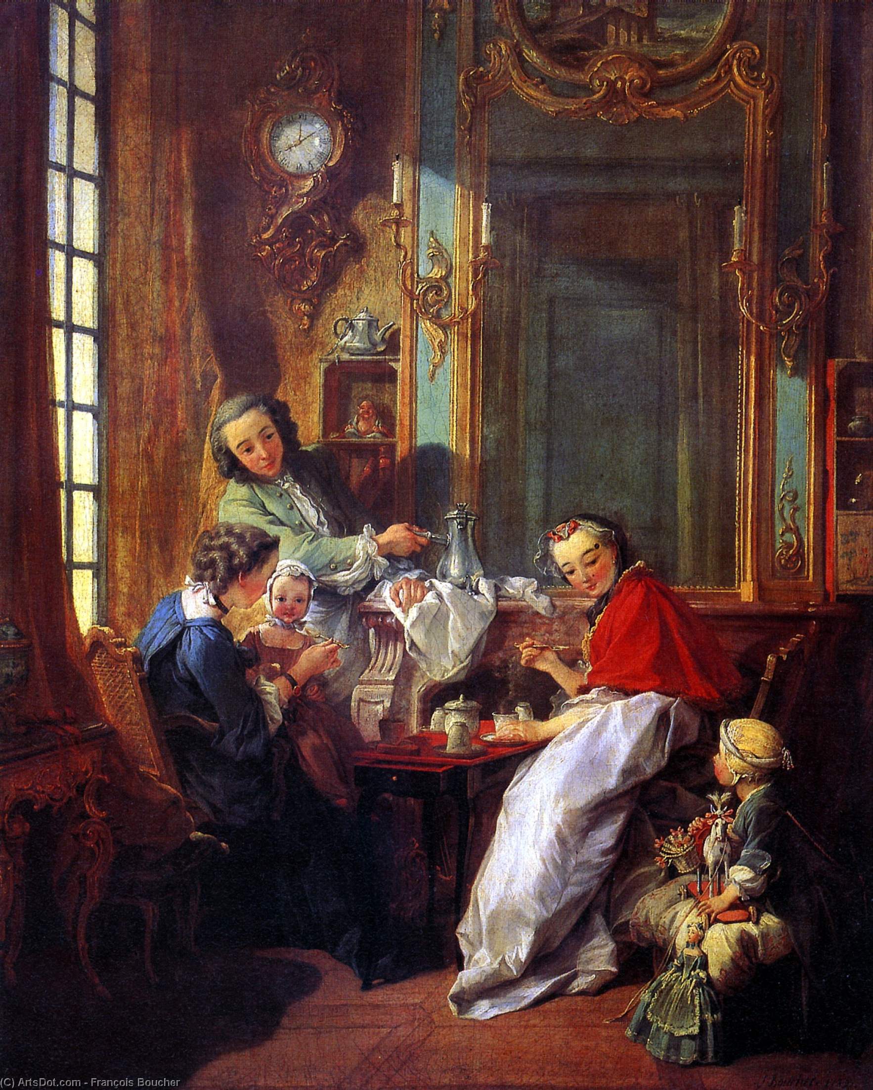 WikiOO.org - Encyclopedia of Fine Arts - Maleri, Artwork François Boucher - The Afternoon Meal