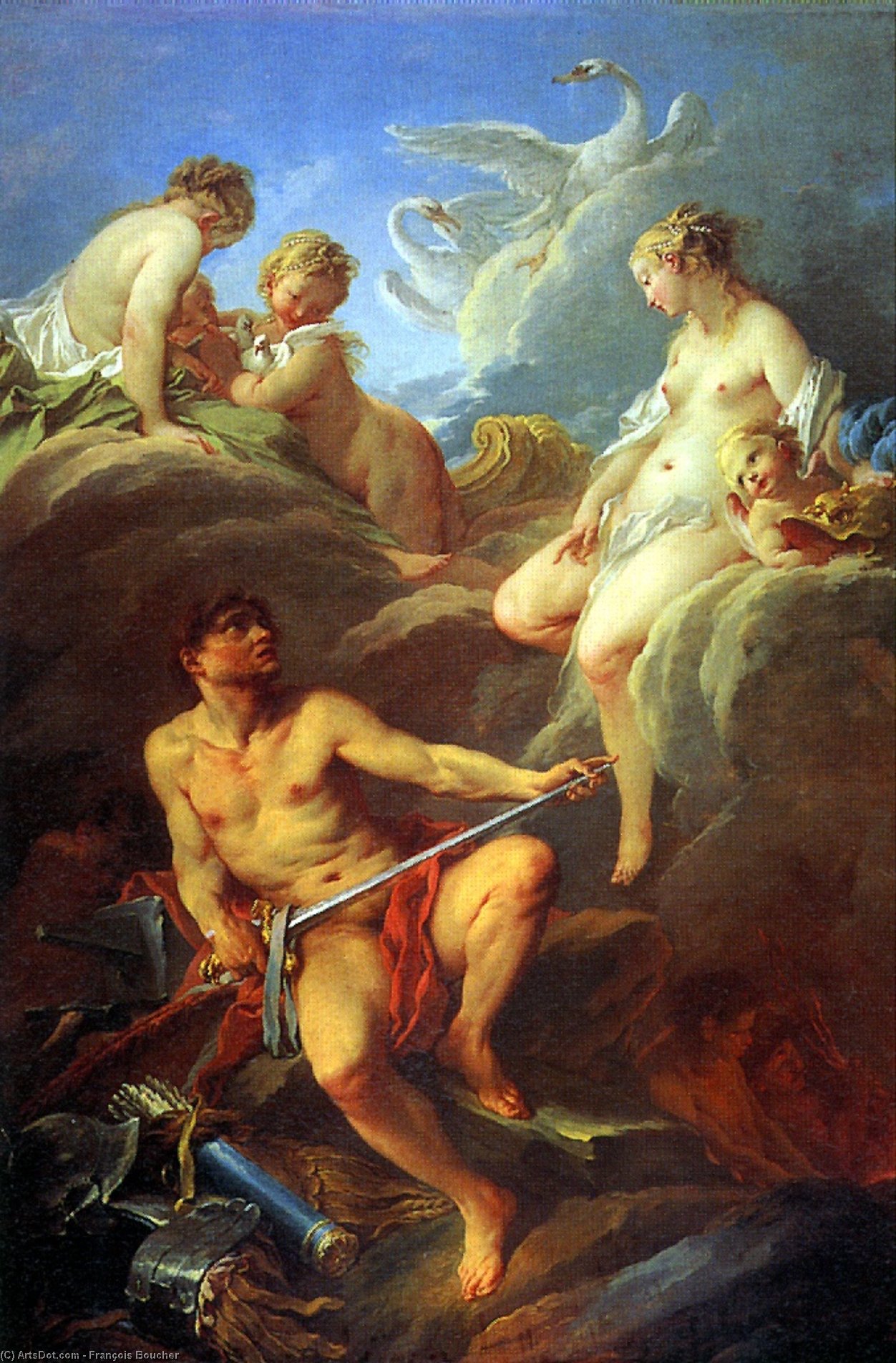 Wikioo.org - The Encyclopedia of Fine Arts - Painting, Artwork by François Boucher - Venus Demanding Arms from Vulcan f