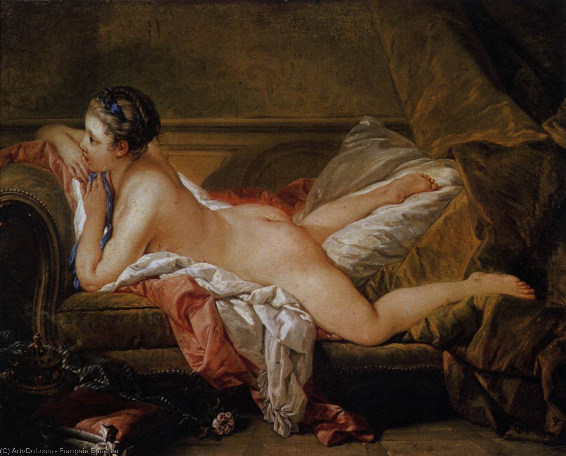 WikiOO.org - Encyclopedia of Fine Arts - Maleri, Artwork François Boucher - Blond Odalisque (L'Odalisque Blonde)