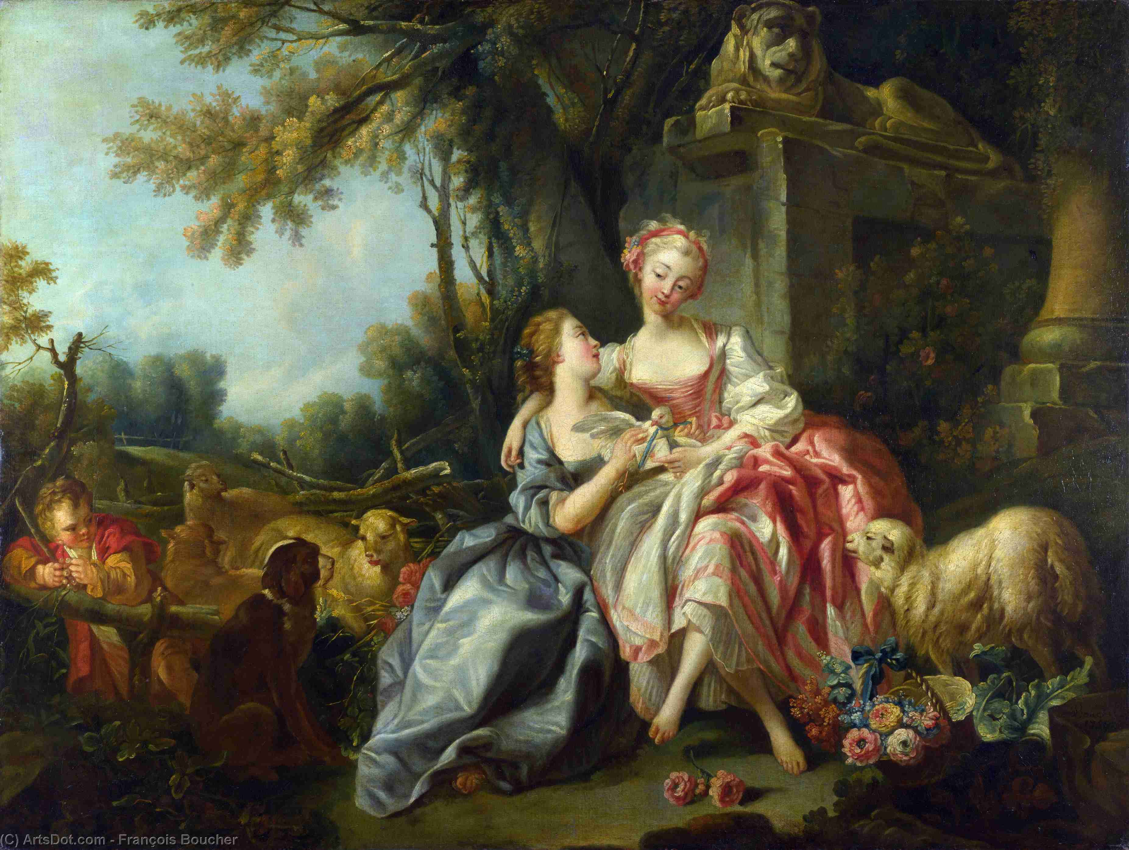 Wikioo.org - The Encyclopedia of Fine Arts - Painting, Artwork by François Boucher - The Billet-Doux