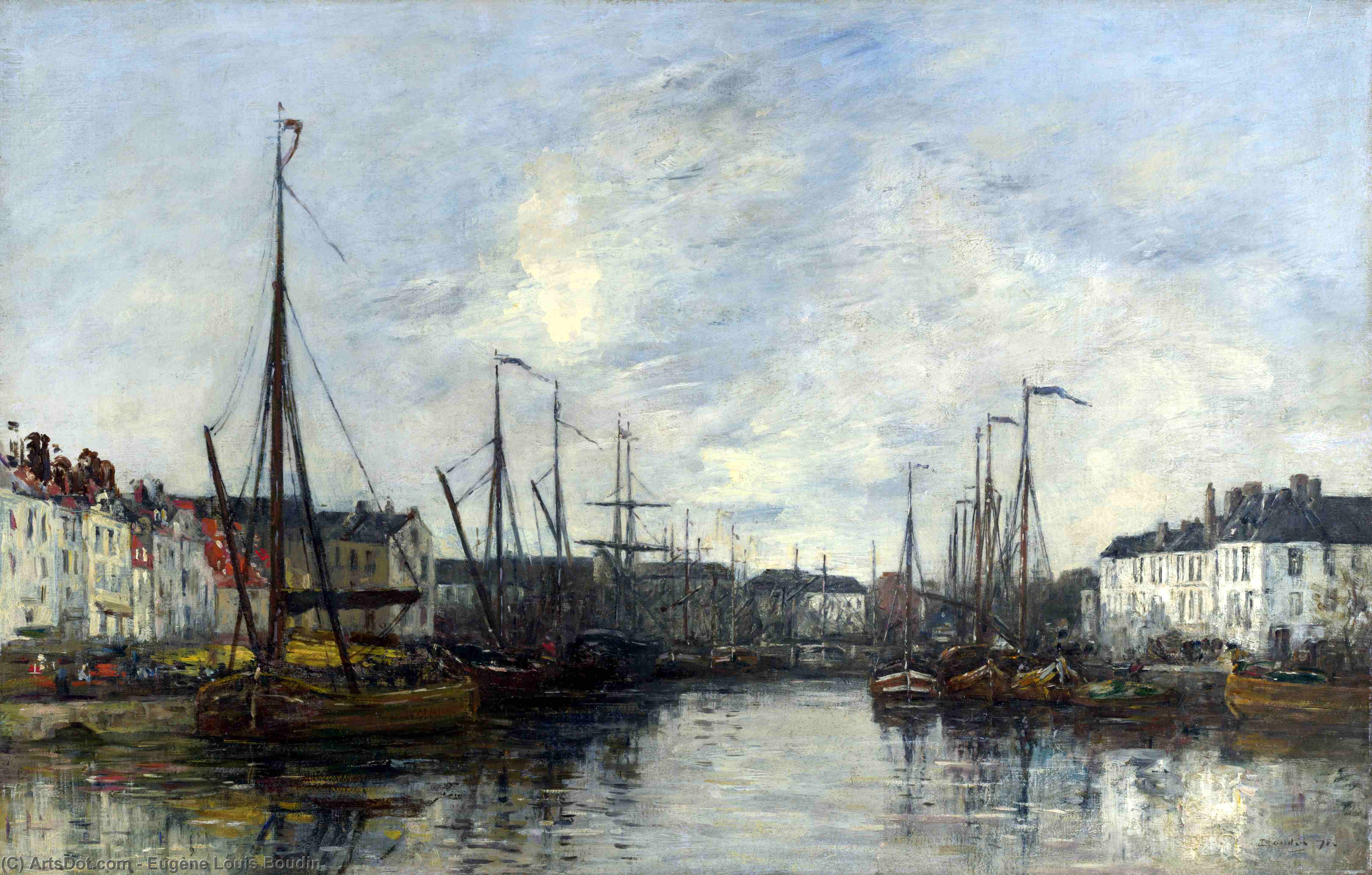 WikiOO.org - Encyclopedia of Fine Arts - Maľba, Artwork Eugène Louis Boudin - Brussels harbour