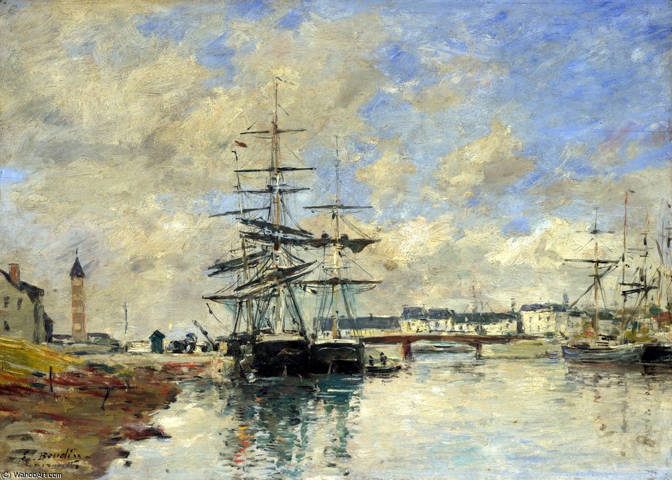 WikiOO.org - Encyclopedia of Fine Arts - Maalaus, taideteos Eugène Louis Boudin - Deauville harbour