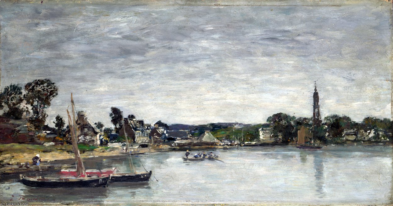 Wikioo.org - The Encyclopedia of Fine Arts - Painting, Artwork by Eugène Louis Boudin - L'Hôpital-Camfrout, Brittany