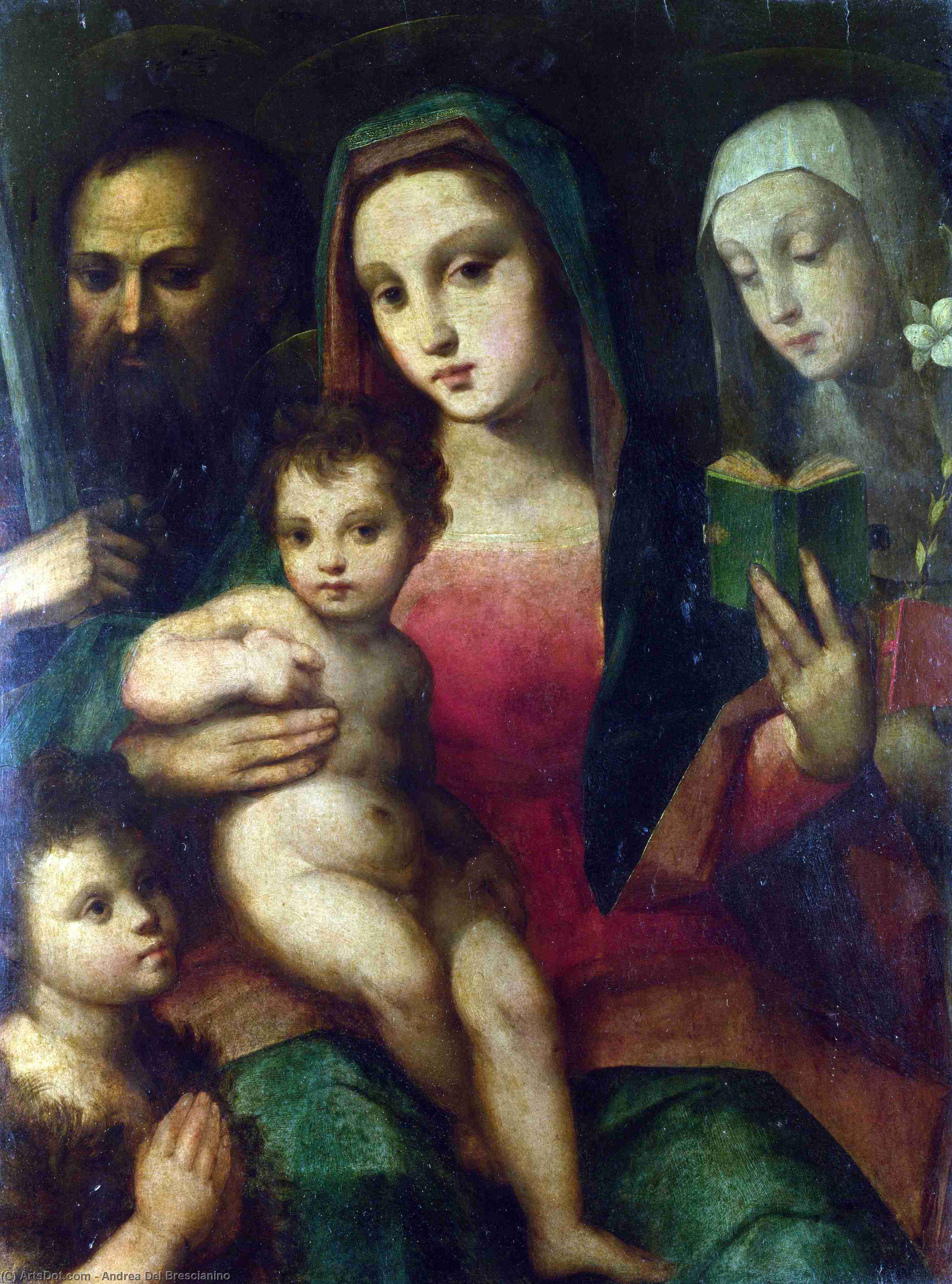 Wikioo.org - The Encyclopedia of Fine Arts - Painting, Artwork by Andrea Del Brescianino - The Madonna and Child with Saints