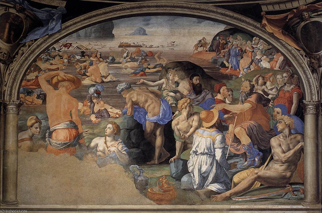 Wikioo.org - The Encyclopedia of Fine Arts - Painting, Artwork by Agnolo Bronzino - Crossing of the Red Sea