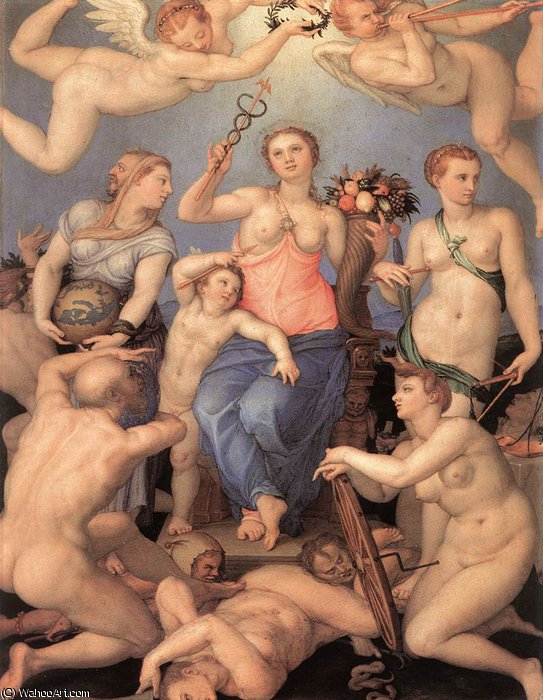 Wikioo.org - The Encyclopedia of Fine Arts - Painting, Artwork by Agnolo Bronzino - of Happiness