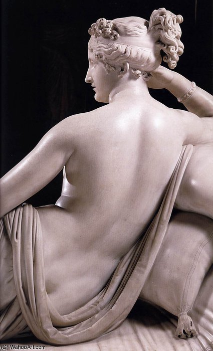 WikiOO.org - אנציקלופדיה לאמנויות יפות - ציור, יצירות אמנות Antonio Canova - Paolina Borghese as Venus Victrix (detail)
