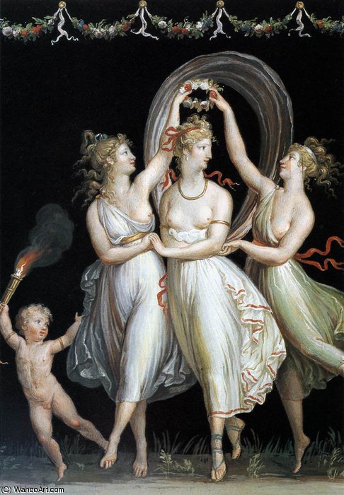 Wikioo.org - The Encyclopedia of Fine Arts - Painting, Artwork by Antonio Canova - The Three Graces Dancing
