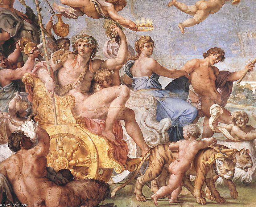 Wikioo.org – L'Enciclopedia delle Belle Arti - Pittura, Opere di Annibale Carracci - affreschi-Trionfo di Bacco e Arianna (particolare)
