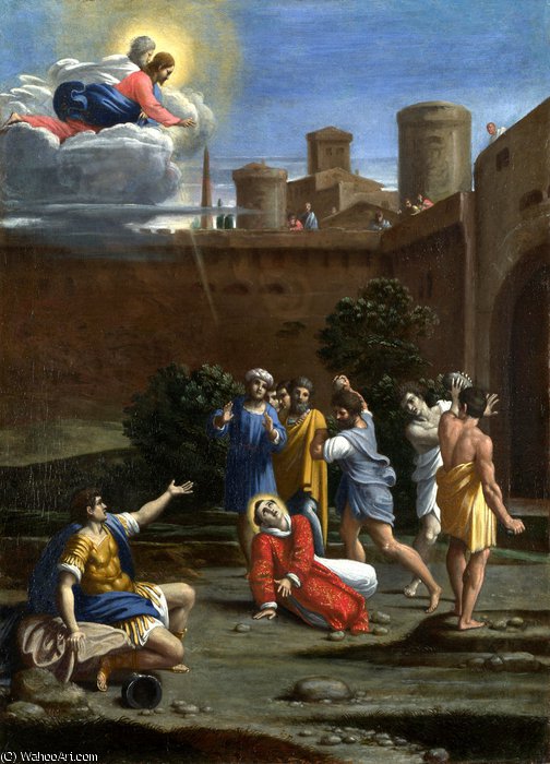Wikioo.org - The Encyclopedia of Fine Arts - Painting, Artwork by Antonio Marziale Carracci - The Martyrdom of Saint Stephen