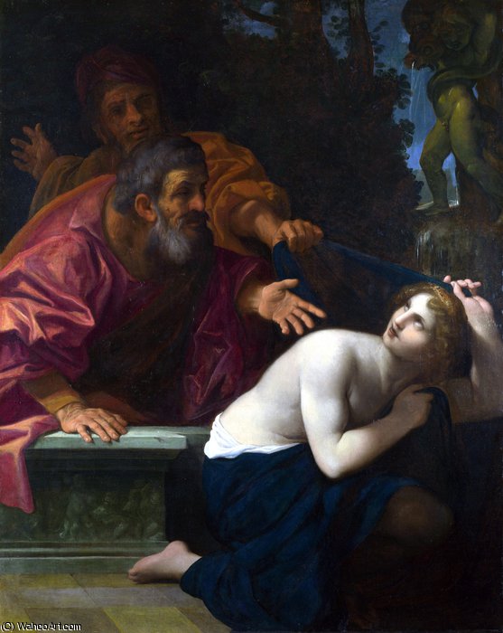 Wikioo.org - The Encyclopedia of Fine Arts - Painting, Artwork by Lodovico Carracci - Susannah and the Elders