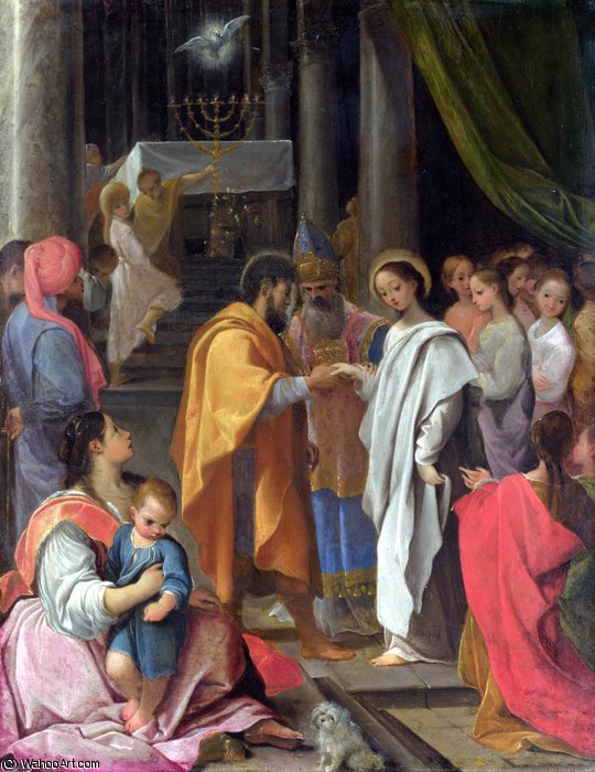 Wikioo.org - The Encyclopedia of Fine Arts - Painting, Artwork by Lodovico Carracci - The Marriage of the Virgin