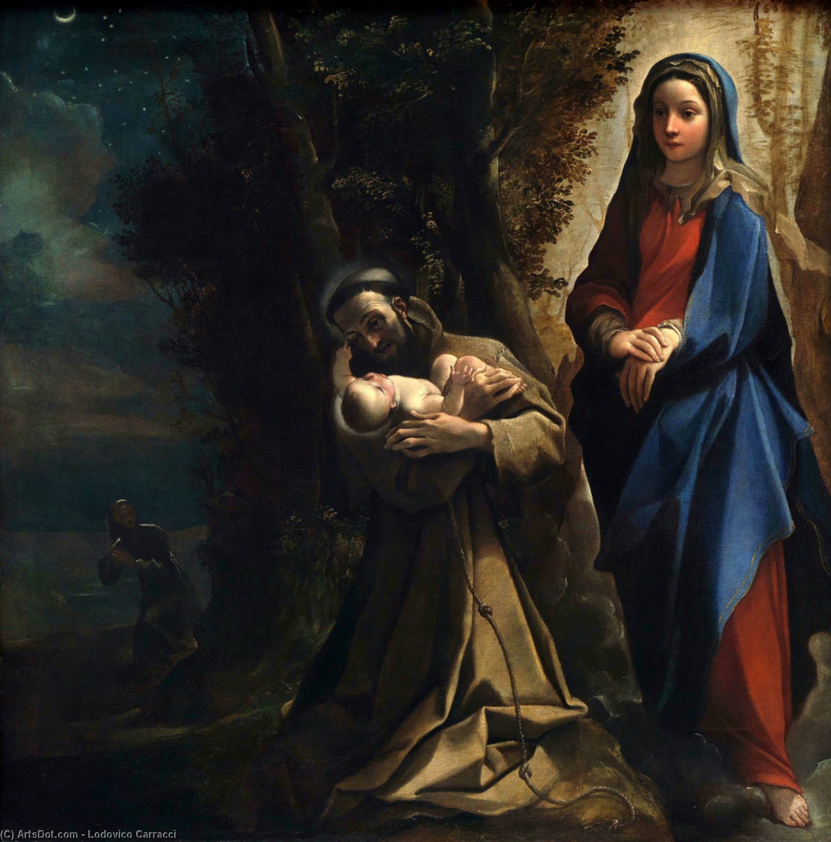 WikiOO.org - Enciklopedija likovnih umjetnosti - Slikarstvo, umjetnička djela Lodovico Carracci - The Vision of Saint Francis