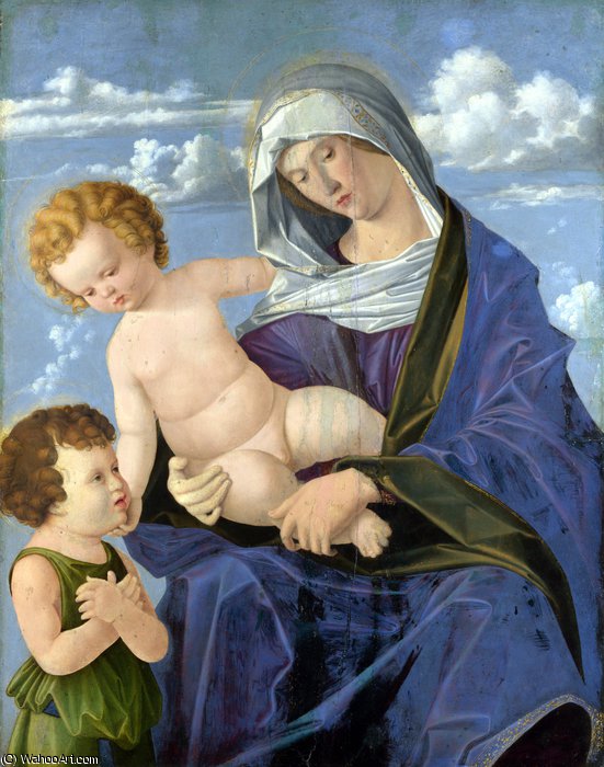 Wikioo.org - The Encyclopedia of Fine Arts - Painting, Artwork by Vincenzo Catena - The Madonna and Child with the Infant Saint John