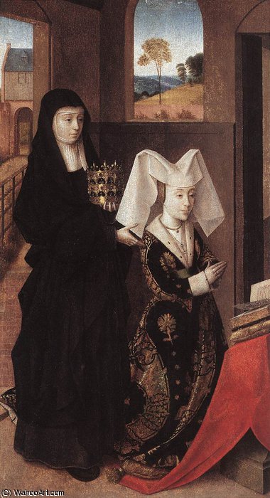 WikiOO.org - Encyclopedia of Fine Arts - Maleri, Artwork Petrus Christus - Isabel of Portugal with St Elizabeth