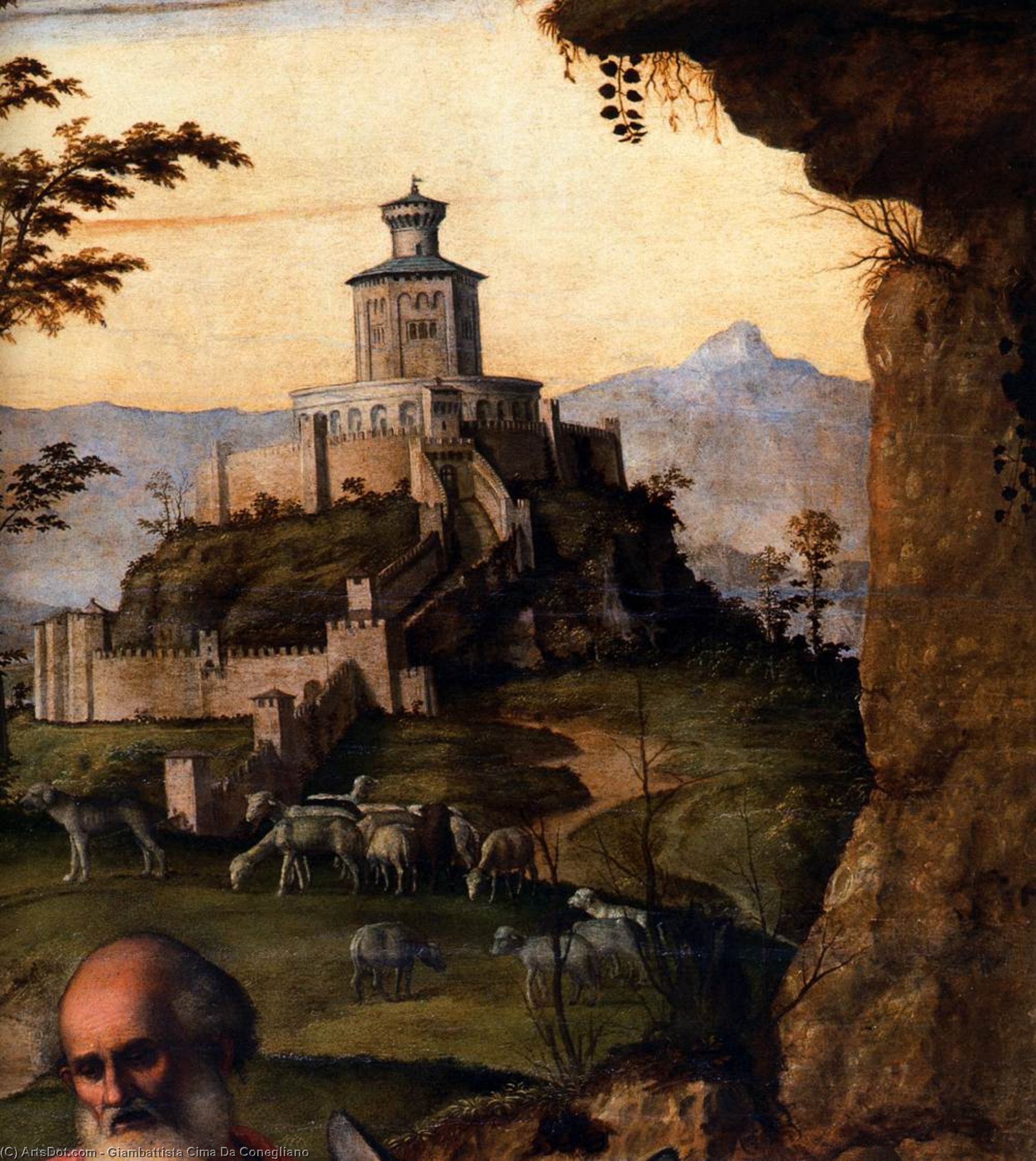 Wikioo.org - The Encyclopedia of Fine Arts - Painting, Artwork by Giovanni Battista Cima Da Conegliano - Adoration of the Shepherds (detail)2